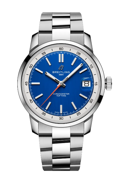 Review Breitling Top Time B31 Steel Blue Replica Watch AB3113A71C1A1